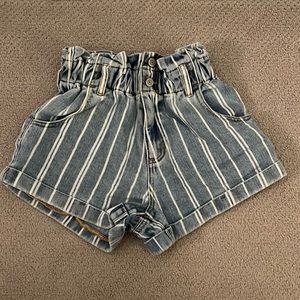 Pacsun pinstripe denim shorts